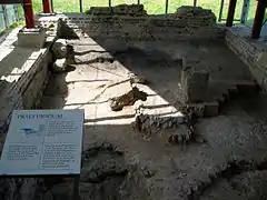 El sistema de calefacción de las termas.
