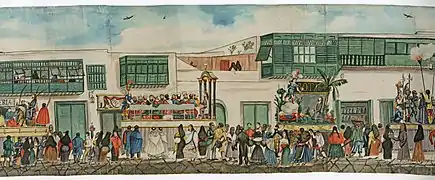 Procesión del Jueves Santo por la Calle de San Agustín (fragmento)