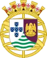 Escudo de armas temporal representando a la Angola portuguesa en la exposición colonial portuguesa (1934)