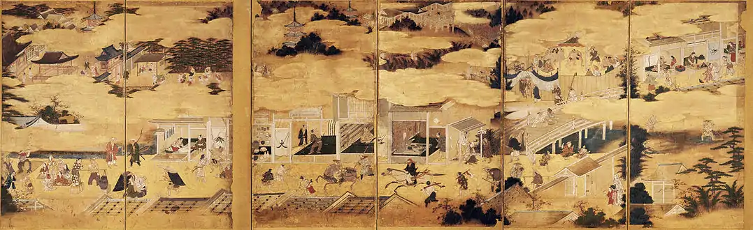 Rakuchu rakugai zu byobu (Fukuoka City Museum)