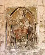 Relieve de Cristo Majestad en la Iglesia de Santa Radegunda de Poitiers.