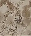 Boceto inicial de Rembrandt en el Kupferstich-Kabinett, Staatliche Kunstsammlungen Dresde.