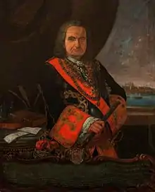 Retrato de Santiago Miguel de Guzmán Dávalos Spinola, Marquès de la Mina, obra de Manuel Tramulles (1760-1766)