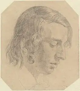 Retrato de Victor Emil Janssen de perfil derecho, por Hermann Kauffmann,hacia 1829-1834, Hamburger Kunsthalle (Hamburgo)