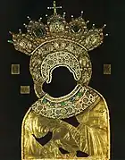 Cubierta utilizada para el ícono de la Virgen de Vladimir.