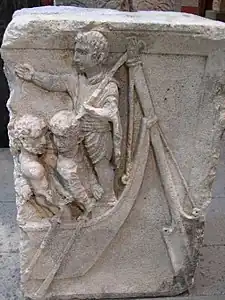Timón de embarcación romana (Museo romano-germánico Colonia, Alemania)