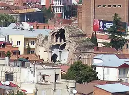 Primer plano de las ruinas