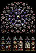 Rosace et vitraux de la Trinité des Anges et des Saints