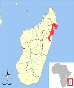 Brown-tailed Mongoose range