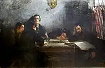 Samuel Hirszenberg, Escuela talmúdica, c. 1895-1908. Yeshivá es el término hebreo empleado para referirse a la escuela talmúdica.