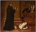 San Benito destruyendo los ídolos, de Juan Andrés Ricci, antes de 1662.