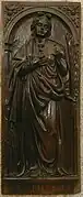 Relieve de Santa Eufemia en una de las tablas del coro de la Catedral de Orense.
