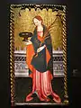 Tabla de Santa Lucía (el fondo dorado simboliza su condición de santa que contempla la gloria de Dios), Gótico internacional.