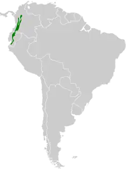 Distribución geográfica del colibrí picocuña occidental.