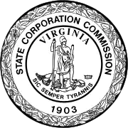 Sello de la Comisión de Corporaciones del Estado de Virginia