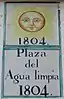 Rótulo de la plaza Agua Limpia, 1 (Segorbe)