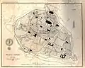 Plano de 1772 donde se observa el trazado de las murallas galorromanas y medievales.