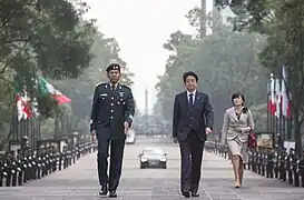 El primer ministro Shinzō Abe en la Ciudad de México, 2014.