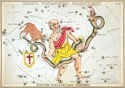 Tarjeta 12: Taurus Poniatowski, Serpentarius, Scutum Sobiesky, y Serpens