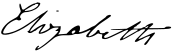 Firma de Isabel del Reino Unido