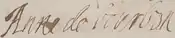 Firma de Ana Genoveva de Borbón-Condé