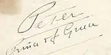 Firma de Pedro de Grecia