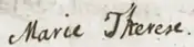 Firma de María Teresa Rafaela de España