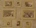 Apunte de ocho cuadros enmarcados y colgados de una pared, de David Wilkie, antes de 1841.