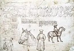 Boceto de Juan VIII Paleólogo durante su visita al Concilio de Florencia en 1438, de Pisanello