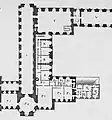 Primer piso del Louvre en 1756 (plano Blonde) que muestra el Salón Carré (marcado con una "T"), con el