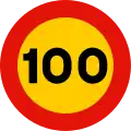 TR-301-100Prohibición velocidad máxima a 100 km/h