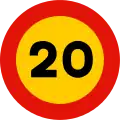 TR-301-20Prohibición velocidad máxima a 20 km/h