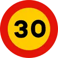 TR-301-30Prohibición velocidad máxima a 30 km/h