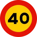 TR-301-40Prohibición velocidad máxima a 40 km/h