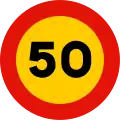 TR-301-50Prohibición velocidad máxima a 50 km/h