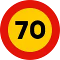 TR-301-70Prohibición velocidad máxima a 70 km/h