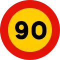 TR-301-90Prohibición velocidad máxima a 90 km/h