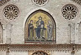 Mosaico de Cristo in trono fra la Madonna e San Giovanni Evangelista, de  Solsterno  (1207)