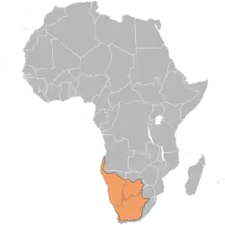 Distribución de la gacela saltarina de El Cabo