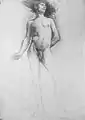 Estudio de un desnudo masculino de pie en el Museo Metropolitano de Arte, 1885
