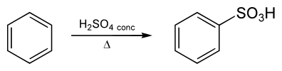 Sulfonación aromática del benceno