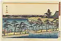 Templo de Benten junto al lago de Shinobazu, en Ueno, c. 1830-1844, Utagawa Hiroshige (Museo del Prado, Gabinete de Dibujos y Estampas).