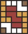 Fig. A - Estructura de una yupana arqueológica de tipo "Chordeleg".Coloración para distinguir los sectores