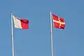 Banderas de Malta y SMOM en Fort St. Angelo.