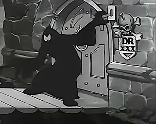 En la caricatura The Mad Doctor (1933), un cirujano loco se pone un disfraz siniestro para secuestrar a Pluto durante una noche de tormenta, antes de encerrar a la pobre criatura en el corazón de su castillo encantado.