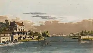 Wire Bridge at Fairmount (1842, remplazado en 1874).