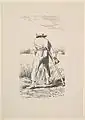 Grabado de Lavieille sobre el dibujo original de Millet, 1853.