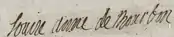 Firma de Luisa Ana de Borbón-Conde