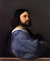 El hombre de la manga azul, de Tiziano, 1510.