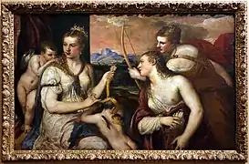 Venus vendando al AmorÓleo sobre lienzo, 118 x 185 cm, Galería Borghese (Roma).